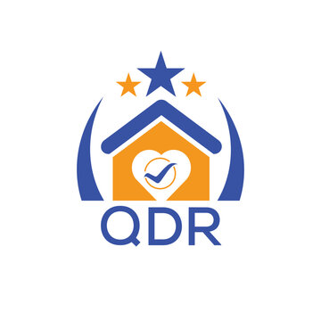 QDR House logo Letter logo and star icon. Blue vector image on white background. KJG house Monogram home logo picture design and best business icon. 
