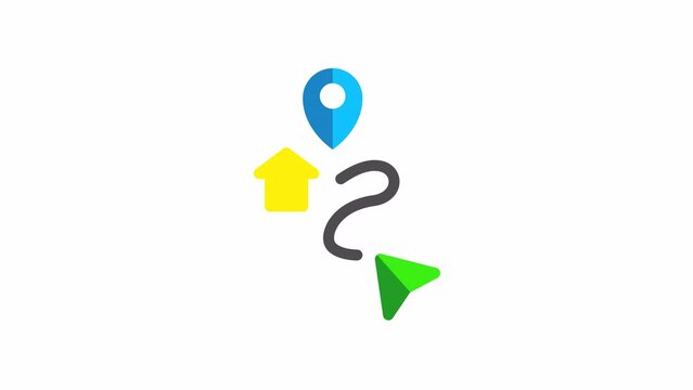 Navigator, Location and Map animated icon on transparent background.
