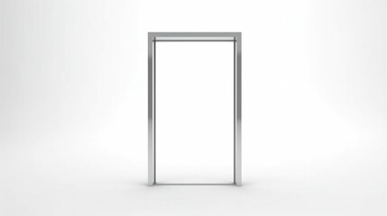 simple abstract glass door frame on pure white background