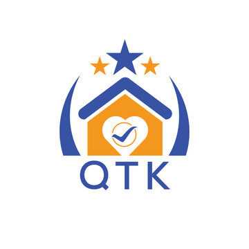QTK House logo Letter logo and star icon. Blue vector image on white background. KJG house Monogram home logo picture design and best business icon. 
