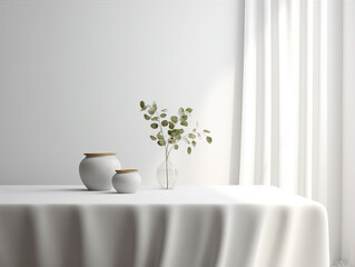 Fototapeta na wymiar Empty wall of minimalism room,created with generative ai tecnology.