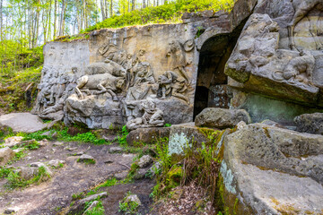 Brauns Bethlehem - natural gallery of baroque sculptures and reliefs near Kuks, Czech Republic