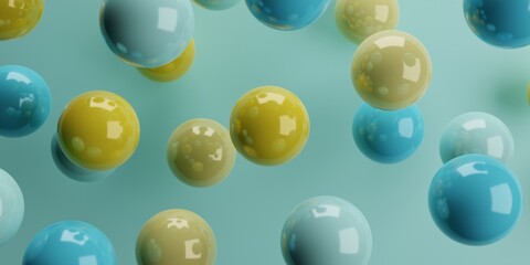 Abstract 3D sphere shape tosca background