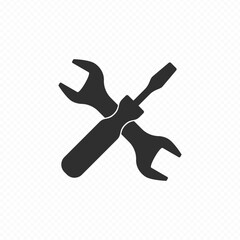 Repair tools icon. Wrench and screwdriver simply sign. Vector EPS 10.