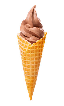 Chocolate ice cream cone isolated PNG Transparent Photo
