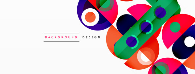 Abstract technology landing page background with circles and round elements. Creative concept for business, technology, science or print design