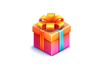 Obraz premium Gift Box Logo On White Background D. Generative AI