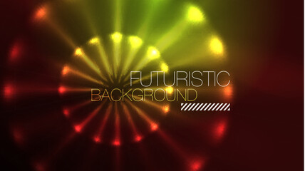 Circles with bright neon shiny light effects, abstract background wallpaper design