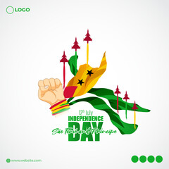 Vector illustration of Sao Tome and Principe Independence Day 12 July social media story template