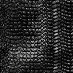 Black Snake Skin Texture Background. Seamless Background. Generative AI