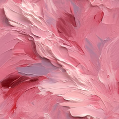 Fototapeta na wymiar Dusty Rose Color Oil Paint Strokes On Canvas. Seamless Background. Generative AI