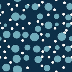 Fototapeta na wymiar Gray Polka Dots On Blue Background. Seamless Background. Generative AI