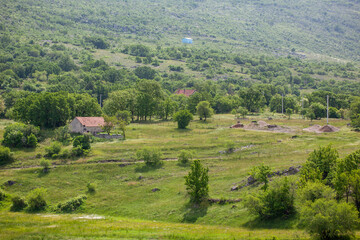 landscape with fields and hills