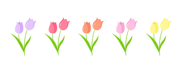 Set of decorative flower design