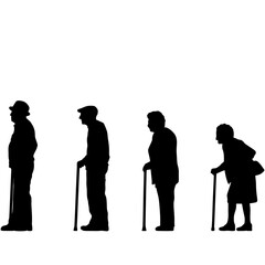 silhouette of changing grandparents