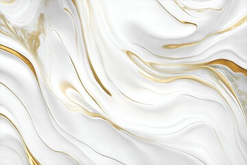 Luxury white and metallic gold marble background, Created with Generative AI.