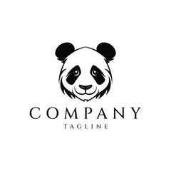 Panda head logo design vector illustration