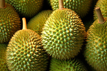 Naklejka na ściany i meble Durian Tropical Fruit Portrait AI Generated