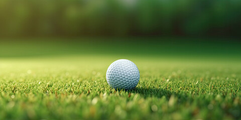 Golf ball on grass. Generative AI