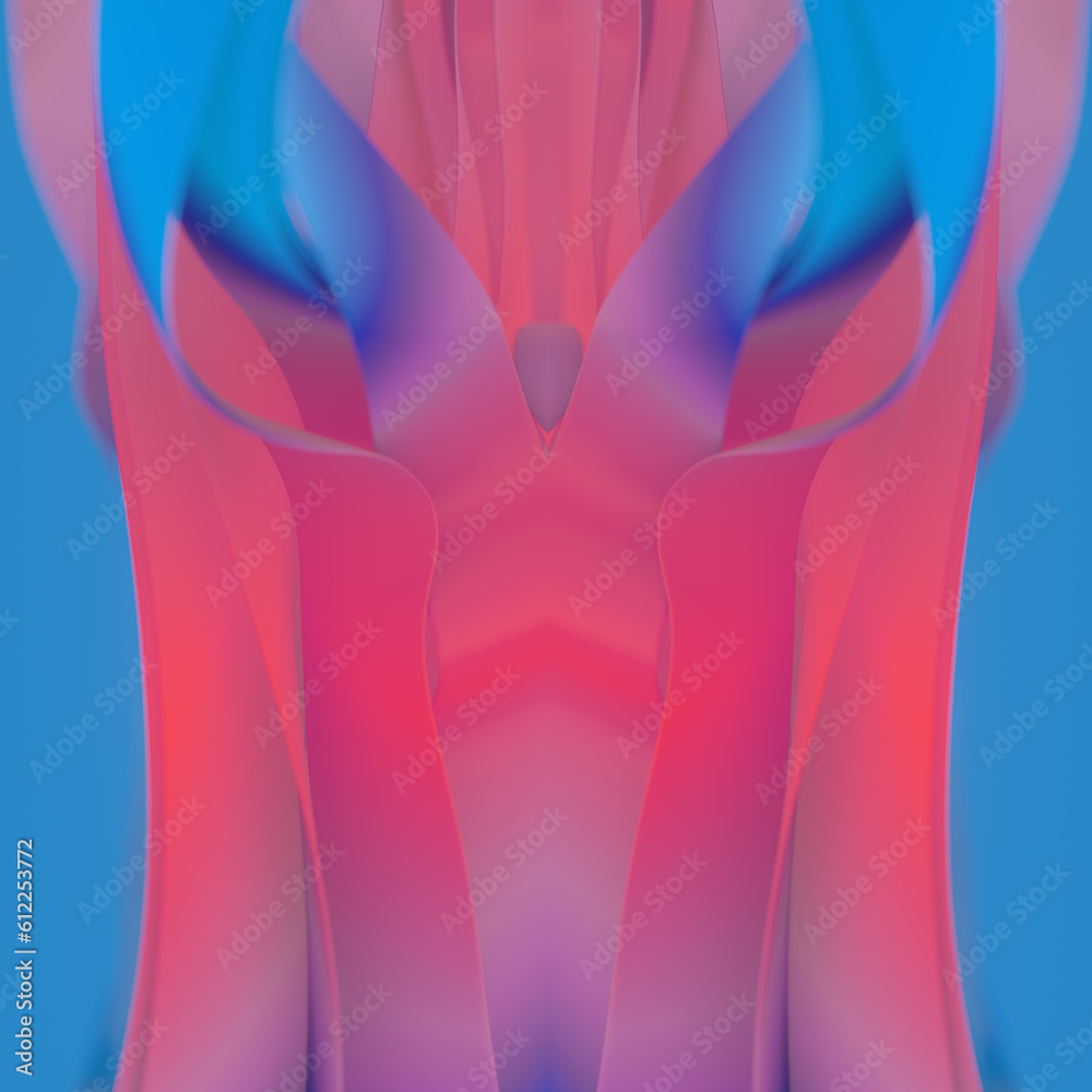 Poster Magic wave flow with trendy gradient. 3d rendering colorful digital illustration. Modern background