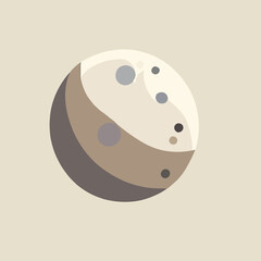 moon minimalistic flat vector art symbol / logo, calm pastel colours