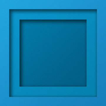 Paper cutout picture frame background blue