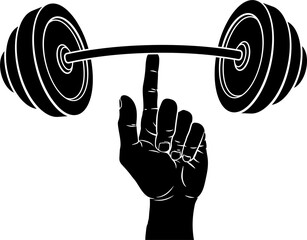 Weight Lifting Hand Finger Holding Barbell Concept