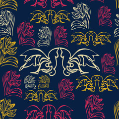 drying autumn plants in the evening