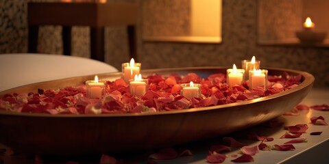 AI Generated. AI Generative. Wellness therapy center spa batchroom room hotel massage. Calm relax chill beauty luxury inspirational vibe. Graphic Art