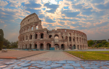Colosseum in Rome. Colosseum is the most landmark in Rome - Rome , Italy