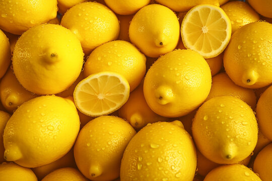 Fresh Yellow Lemon Fruit AI Generated