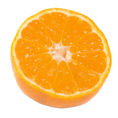 Orange half slice in PNG isolated on transparent background
