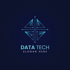Data tech logo design with line shape.