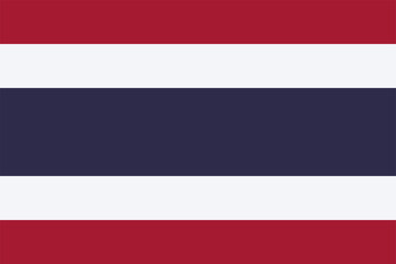Thailand flag, official colors and proportion. Vector illustration.