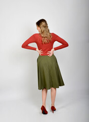 frau rock klassisch ellegant casual bluse strick cord corde code