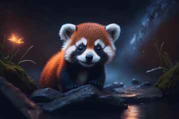 Fototapeta premium red panda in the forest