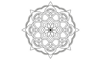 Vector hand-drawn doodle mandala, Circular pattern in the form of the mandala, Mehndi, tattoo, decoration. coloring pages for the book