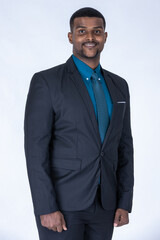 Business man on background. Man leader the new company self-confident. Professional Confident business expert