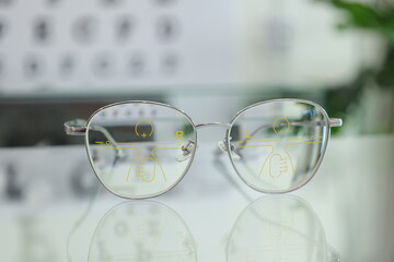 glasses on the desk