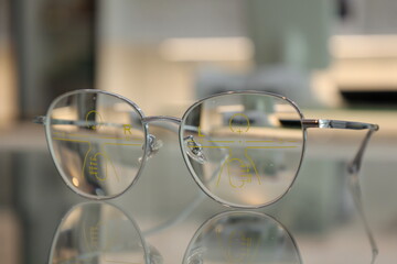 glasses on the shelf