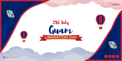 Vector illustration of Guam Liberation Day 21 July social media story feed mockup template