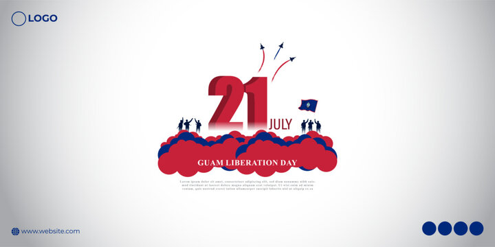 Vector illustration of Guam Liberation Day 21 July social media story feed mockup template