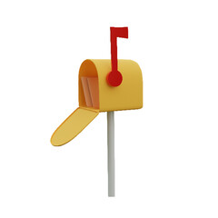 mailbox with letter 3d