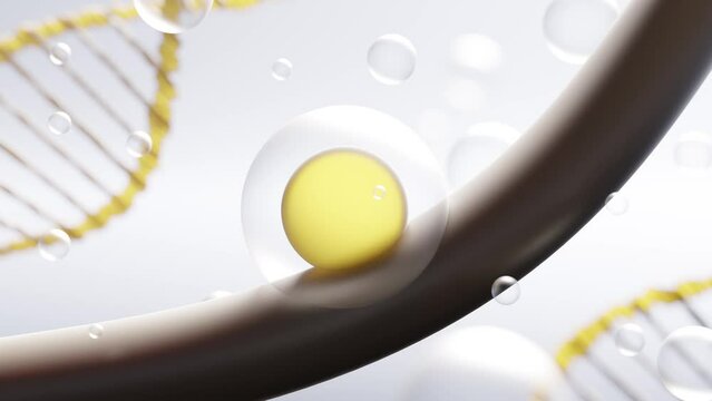 Hair treatment and Hair care Concept Background, Damage hair Repair. 3d animation