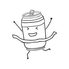 Hand drawn cute soda can champion Cartoon Mascot Character Vector illustration color children cartoon clipart by wordspotrayal