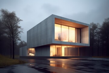 Minimalist house modern. Generate Ai