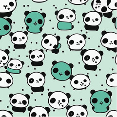 cute simple panda pattern, cartoon, minimal, decorate blankets, carpets, for kids, theme print design
