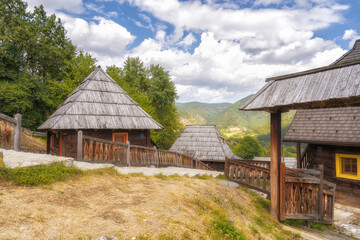 Fototapeta na wymiar Drvengrad, Zlatibor District, Serbia - traditional ethno village build for Emir Kusturica's film Life is a Miracle.