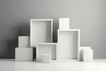 Geometric room white minimal. Generate Ai