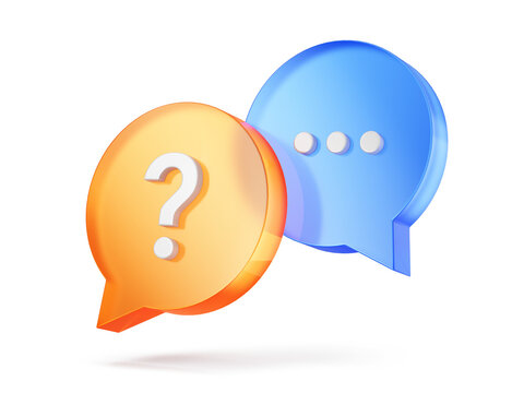 Question support concept - Question and answer speech bubbles
